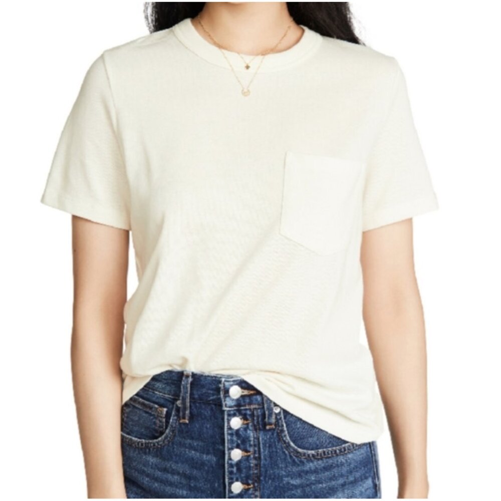 Madewell Boyfriend Pocket Tee Bright Ivory